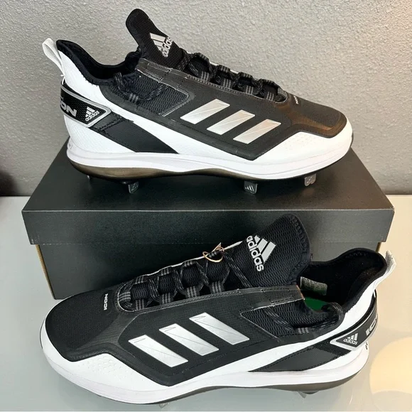New Adidas Icon 7 BOOST Baseball Metal Cleats‎ Black Silver FY4178 Men\'s Sz 11.5 Adidas Icon 7 Boost Baseball Metal Cleats Black Silver  main image 4